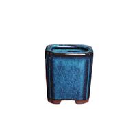 Wensmy 2pcs Glaze Bonsai Pots Ceramic Modern Glaze Succulent Planter Pot with Drainage Hole Vintage Bonsai Mini Glazed Pots Cactus Flower Container Bowl Garden Decoration (6x6.5cm)