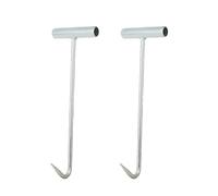 Wensmy 2Pcs Manhole Cover Hook T Meat Hooks Bacon Sausages BBQ Grilling Hook Lifters Versatile Cover T Hook Pull Hook Lifting Hooks Storm Drain Cover Tool Hook for Open Manhole Covers (30cm)