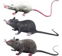 Wensmy 3Pcs Realistic Plastic Mouse Rat Small Mouse Model Fake Rat Prank Toys Tricky Toy Scary Party Props Artificial Prank Fake Prank Mice Mouse Toy for Prank Game Halloween Parties