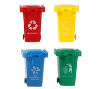 Wensmy 4pcs Miniature Garbage Cans Kids Trash Can Toy for Garbage Classification, Desktop Tiny Trash Bin, Pencil Cup Dustbin Mini for Kids