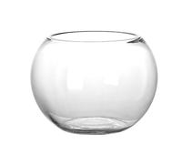 Wensmy Glass Fish Bowl - Round, 20cm, 200ml, Betta & Goldfish, Shatter Resistant, Compact, Indoor, Aquarium, Handmade, Desktop Decoration