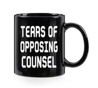 WENSSY Lawyer Gifts for Lawyer, Tears of Opposing Counsel Mug, Funny Appreciation Gifts for Lawyer, Attorney, Paralegal Law Students Graduation Christmas White Elephant 11 Ounce Black