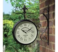 Wensum Paddington Metal Double Sided Garden Wall Clock - Black