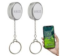 WENSUNNIE 2Pack Retractable Keychain Heavy Duty NFC Bible Verse Scripture Scan, WWJD Jesus Scripture Badge Reel, Christian Gifts for Father ID Nurse Badge Holder for Work (Bible Verse Scripture)