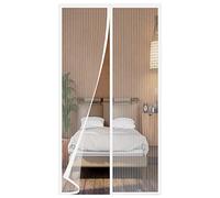 WENT Magnetic Fly Screen Door 115x190 cm, Various Sizes, Insect Screen No Drilling Required, Suitable for Balcony, Terrace, Cellar, Bedroom and Sliding Doors, White