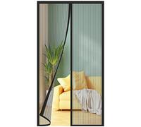 WENT Magnetic Fly Screen Door 90x225 cm, Various Sizes, Insect Screen No Drilling Required, Suitable for Balcony, Terrace, Cellar, Bedroom and Sliding Doors, Black