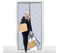 WENT Magnetic Thermal Insulated Door Curtain 250 x 200 cm, Insulated Door Cover for Patio, Kitchen, Bedroom, Living Room, Heavy Windproof Curtain, Grey