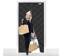 WENT Magnetic Thermal Insulated Door Curtain 85x200 cm, Keep The Room Warm. Black