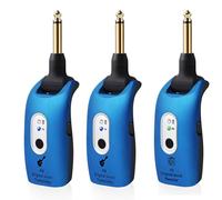 WENTELMUSIC A9 Wireless Guitar System - 2.4GHz, 24-bit 48KHz Audio, 100ft Range, No Latency, 4-Hour Rechargeable Battery, Blue, for Electric Guitar Bass(Blue(2TX+1TX))