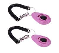 Wentoenapp 2Pcs Pink Clicker Easy to Use with Button Dog Training Accessories Strong and Long-Lasting, Training and Behavior Aids
