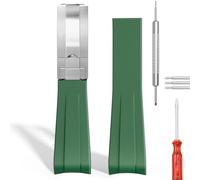 Wentokye 20 mm Watch Band for Rolex Rubber Strap 20 mm for Men and Women Watches-Replacement Curved Lug End Watch Strap Colours: Black, Blue, Green, 8,8 Zoll, Fluoroelastomer, stainless steel, No