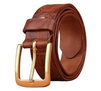 WENTOR Everyday Belt For Men Crocodile Pattern Cowhide Leather Belt Adjustable Jean Belt With Single Prong Buckle For Work Business And Casual Elastic