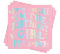 Wentsent 13th Birthday Napkins for Girls, 40 Pcs 13th Birthday Serviettes, Pink Napkins for 13th Birthday Table Decorations,Birthday Party Tissue for Her,Her 13th Birthday Decorations