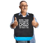 Wentur Adult Bib for Men Washable Funny Eating Bib with Crumb Catcher Adjustable Protectors for Dining Clothing for Elderly and Adults, Birthday Gift for