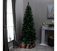 Wentworth Artificial PVC Green Slim Christmas Tree 6FT, 7FT (7FT)