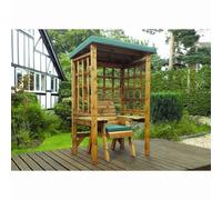 Wentworth Natural Garden Chair Arbour by Charles Taylor with Green Cushions