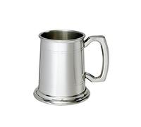 Wentworth Pewter - Half Pint Standard Double Lined Pewter Tankard - Classic British Beer Mug with Elegant Double Line Detail - Personalised Engraving Available (Half Pint)
