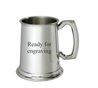 Wentworth Pewter - Half Pint Standard Plain Pewter Tankard - Classic British Beer Mug with Timeless Simple Design - Birthday, Wedding or Father’s Day Gift - Engraving Available (with Engraving)