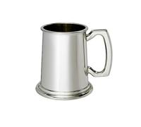 Wentworth Pewter - Heavier Half Pint Plain Pewter Tankard - Bright Polished Inside & Out - Classic British Beer Mug - Can be Engraved - Handmade in UK (Half Pint tankard)