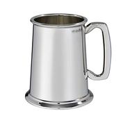 Wentworth Pewter - Heavy Plain 1 Pint Pewter Tankard - Classic British Beer Mug with Sturdy Traditional Design - Perfect Birthday, Wedding, or Father’s Day Gift - Engraving Available (1 Pint Tankard)
