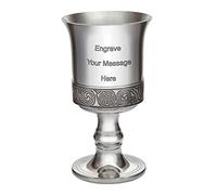 Wentworth Pewter - Kells Celtic Band Pewter Goblet, Wine Goblet, Chalice, Engraved