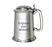 Wentworth Pewter - Lidded 1 Pint Pewter Tankard - Classic British Beer Mug with Hinged Lid - a Gift for Birthday, Wedding, Anniversary or Father’s Day - Engraving Available (with Engraving)