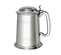 Wentworth Pewter - Lidded 1 Pint Pewter Tankard - Classic British Beer Mug with Hinged Lid - a Gift for Birthday, Wedding, Anniversary or Father’s Day - Engraving Available (1 Pint Lidded Tankard)