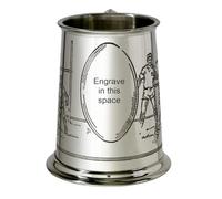 Wentworth Pewter - Rugby Scene 1 Pint Pewter Tankard with Engraving