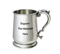 Wentworth Pewter Tankard in Jacobean Design (with Engraving)