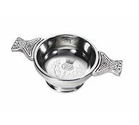 Wentworth Pewter - Thistle Pewter Quaich Whisky Tasting Bowl Loving Cup Burns Night (Small 70mm Diameter)