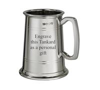 Wentworth Pewter - "X Range Extra Heavy 1 Pint Double Lined Suffolk Tankard, Beer Mug (with Engraving)
