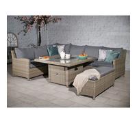 Wentworth Rattan Garden Corner Sofa by Royalcraft - 8 Seats Grey Cushions