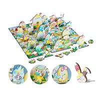 Wentworth Wooden Puzzles Easter Egg 'Hunt & Find' - 3D 100 Pcs Adult Jigsaw Puzzle, Themed Irregular Large Pieces, Randy Wollenmann Design, Easter Family Fun - Sustainably Sourced Wood & British Made