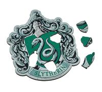 Wentworth Wooden Puzzles Harry Potter House Crest - 65 Pcs Slytherin Jigsaw Puzzle, Themed Irregular Pieces, Sustainably Sourced Wood and British Made - Official Licensing Partner
