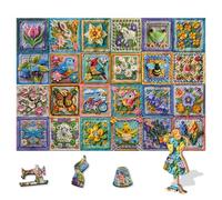 Wentworth Wooden Puzzles Springtime Crochet - 250 Pcs Adult Jigsaw Puzzle, Themed Irregular Pieces, Jessica White Design for Animal and Crotchet Lovers - Sustainably Sourced Wood and British Made