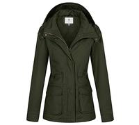 WenVen Women's Casual Cotton Jacket Outdoor Lightweight Coat Ladies Softshell Jacket Windproof Warm Jacket