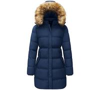 WenVen Women's Winter Thick Long Quilted Puffer Jacket Navy S