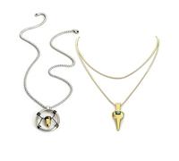 WENWAIMA Unisex Adult Game Cosplay Necklace Set, 2 Pieces, Pendant and Gold Layered Chain