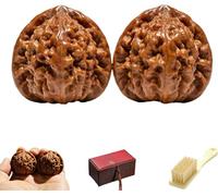 Wenwan Walnuts, 2-Pack of Chinese Walnuts, Hand Massage Stress-Relieving Health Balls, Traditional Hand Stress Relief, Relax The Mind and Body, Improve Concentration (A, 35-36mm)
