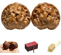 Wenwan Walnuts, 2-Pack of Chinese Walnuts, Hand Massage Stress-Relieving Health Balls, Traditional Hand Stress Relief, Relax The Mind and Body, Improve Concentration (B, 35-36mm)