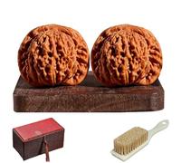 Wenwan Walnuts, Chinese Walnuts Fidget, 2 PCS Natural Hand Massage Balls, Grip Exercise Toy for Stress Relief & Acupressure, Traditional Culture Gift for Meditation, Mindfulness & Adults (a)
