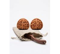 Wenwan Walnuts, Cleaning Brush and Linen Bag, Authentic Hebei Southern Xinjiang Stone Culture Walnuts, Suitable Hand Massage, Meditation, Stress Relief (38mm)