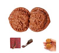 Wenwan Walnuts for Hand Training & Massage - Natural Chinese Walnuts as a Fidget Stress-Relief Ball - Traditional Massage Ball for Finger Flexibility & Gift for Seniors (F,43-44 mm)