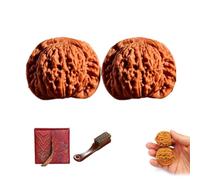 Wenwan Walnuts for Hand Training & Massage - Natural Chinese Walnuts as a Fidget Stress-Relief Ball - Traditional Massage Ball for Finger Flexibility & Gift for Seniors (A,43-44 mm)