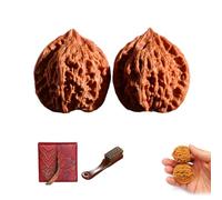Wenwan Walnuts for Hand Training & Massage - Natural Chinese Walnuts as a Fidget Stress-Relief Ball - Traditional Massage Ball for Finger Flexibility & Gift for Seniors (C,40-41 mm)