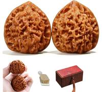 Wenwan Walnuts from China: A Pair of Carefully Selected Natural Walnuts, unpolished and in Their Original Color. These Collectible Walnuts are Perfect for Display, Gifting, and Everyday use (41-42mm)