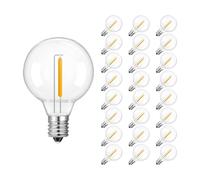 wenwendianzi G40 Low Voltage DC12V 24V Led Light Bulbs 1W E12 Retro Plastic Replace Bulb(25 PACK_DC 12V_1W)