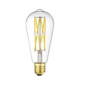 wenwendianzi LED ST64 12W 16W DC 220V Warm White Yllow Dimmable Gold Filament Bulb E27 Light Vintage Lamp Retro Gold Glass Appearance(White,12W 220V)