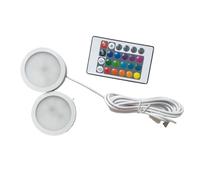 wenwendianzi Led USB Spotlight 3W DC 5V RGB With Remote Jewelry Cabinet Showcase Counter Lamp Ceiling Mini Spot Light USB Plug 2 In One(White shell,Warm white)