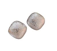 wenwendianzi Vintage Matte Geometric Square Women Earrings (Silver)